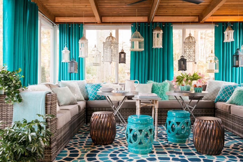 patio decorating ideas small screened-in porch decorating ideas | hgtv TJHWTQY