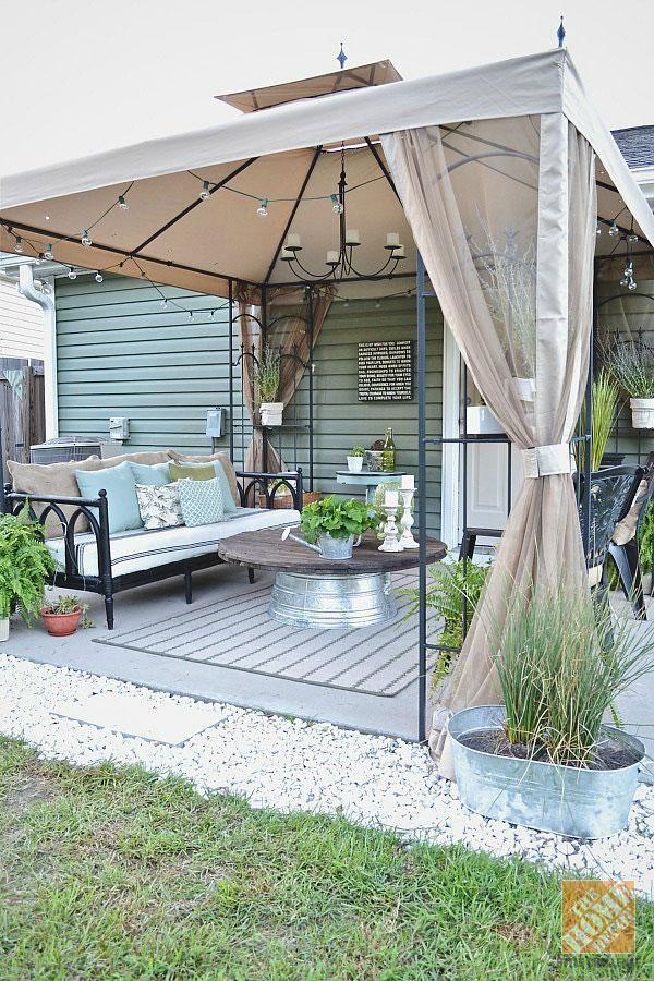 patio gazebo blogger @lizmarieblog.com transformed the look of her patio with a simple  gazebo ZUXQIXO