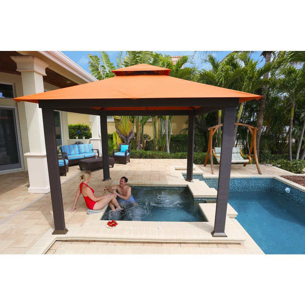 patio gazebo gazebo with rust sunbrella canopy CUJESWP