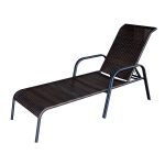 patio lounge chairs garden treasures pelham bay 1-count brown steel stackable patio chaise lounge  chair WWCSIMU