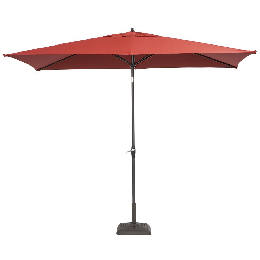 patio umbrellas aluminum patio umbrella in chili with push-button tilt-9106-01004011 - the  home depot PJJHQFL