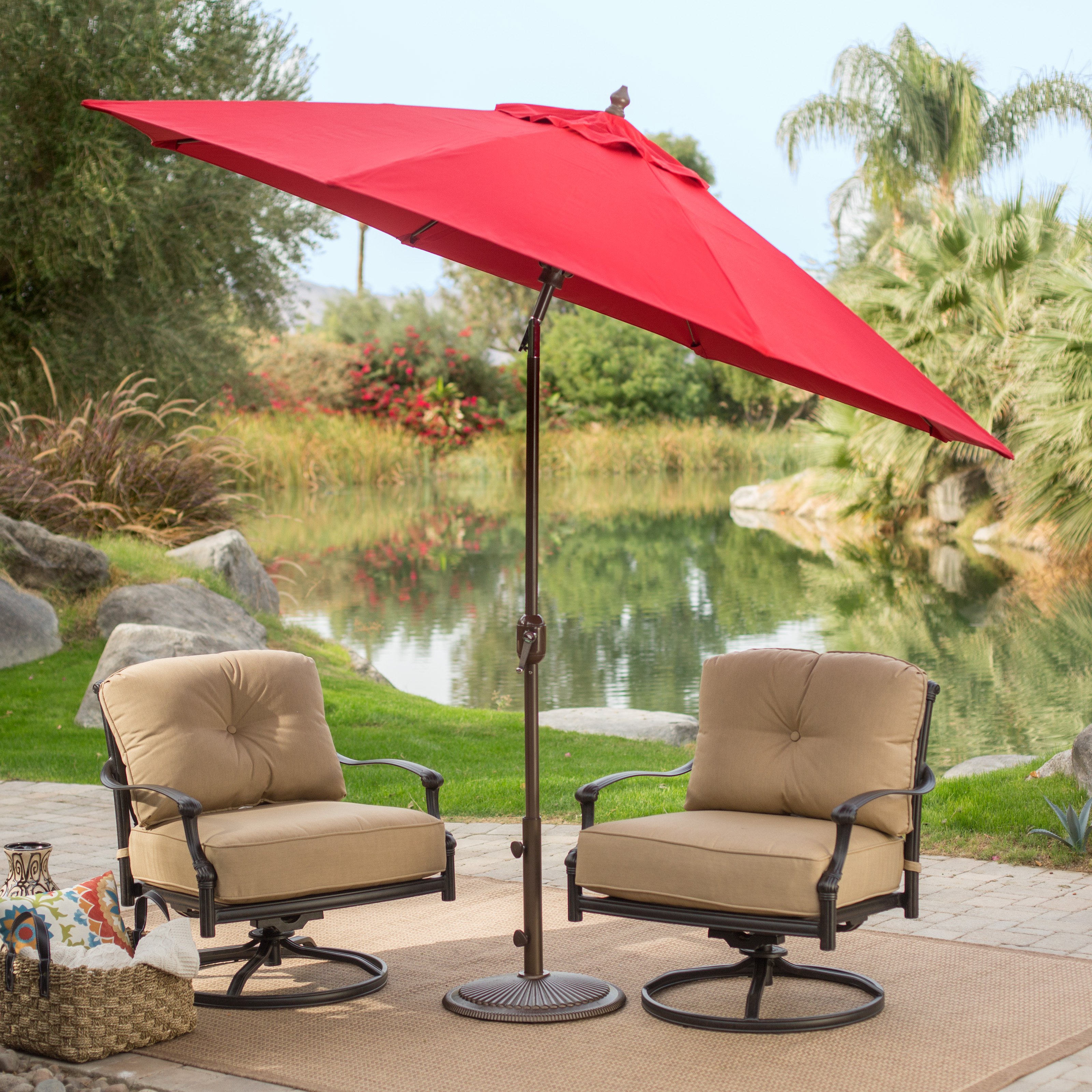 patio umbrellas sunbrella deluxe tilt aluminum patio umbrella | hayneedle PBWZCXA