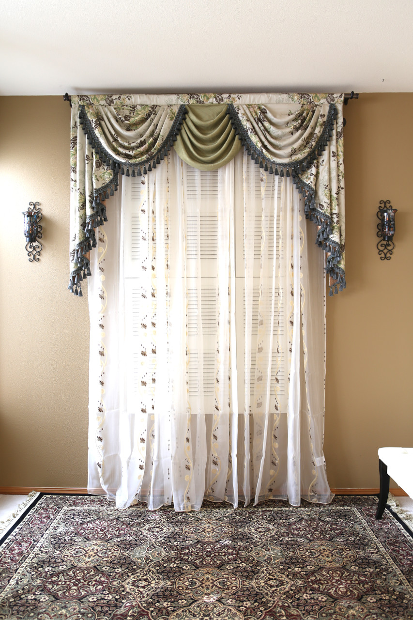 picture of appalachian spring - classic overlapping swag valance curtains YFDXMKZ