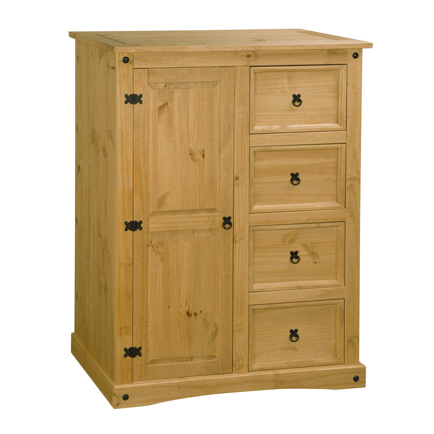 pine wardrobes corona mexican 1 door 4 drawer short wardrobe in solid pine XWQHDLN