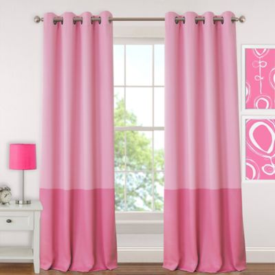 pink curtains elrene madeline 95-inch room-darkening grommet top window curtain panel in  pink LLIWDWB