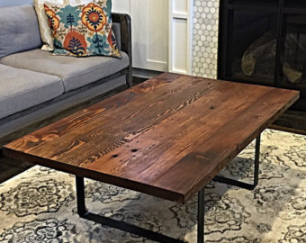 reclaimed wood coffee table handmade in portland, or EGIYFYG