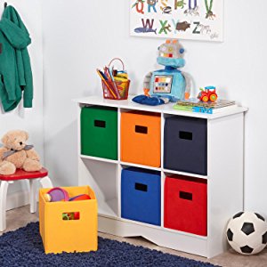 riverridge kids storage cabinet with 6 bins, white. CNPDXEZ