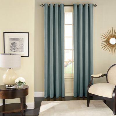 room darkening curtains solar shield wilder 63-inch grommet room darkening window curtain panel in  blue DOKIHKN