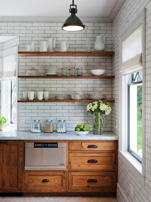 rustic kitchen photos - rustic kitchen idea in burlington with  recessed-panel cabinets, MLNYAGA