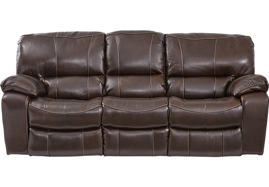 sanderson walnut leather reclining sofa - leather sofas (brown) WKFLZYP