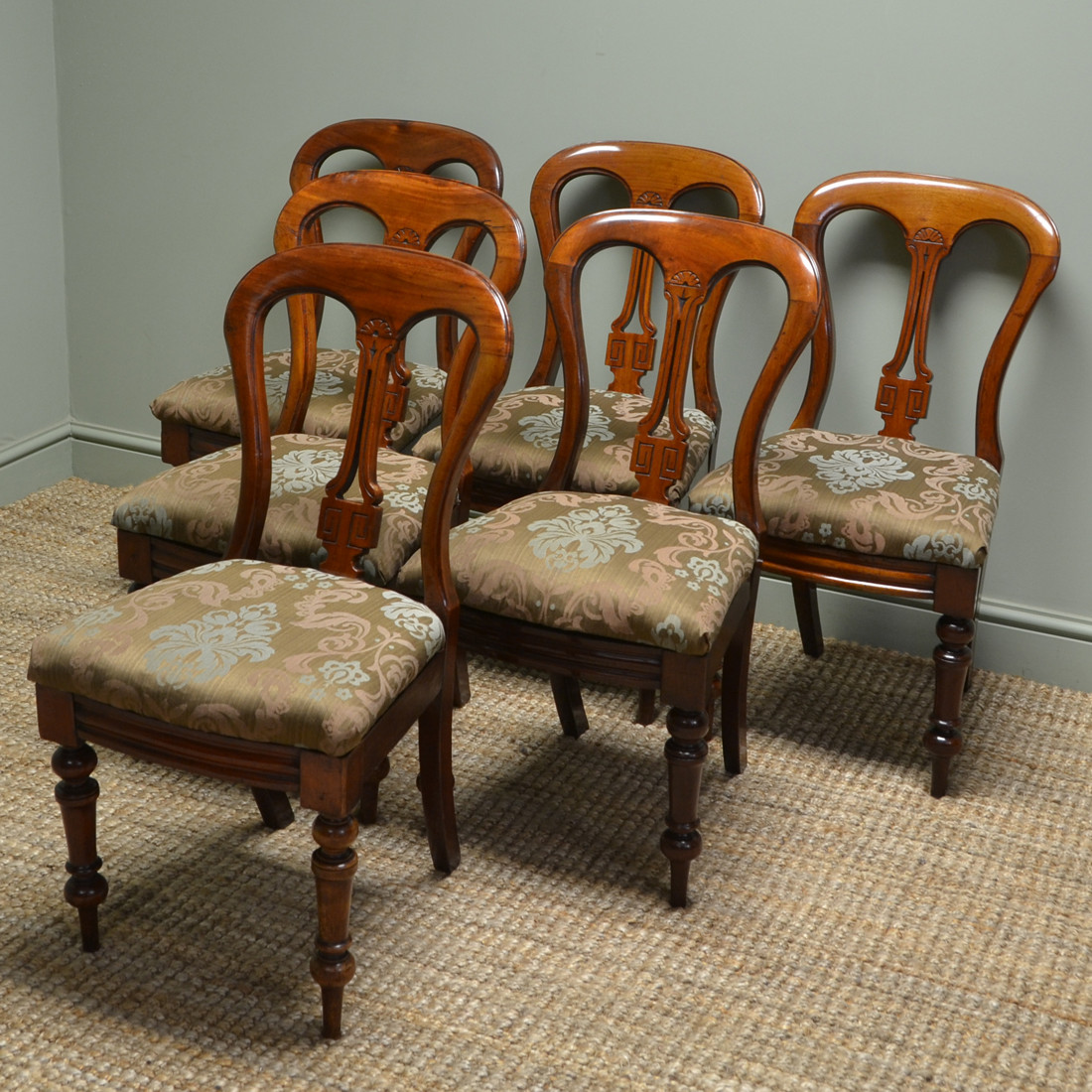 set of six victorian mahogany antique dining chairs JIGXBMN