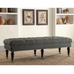 settees linon 62-inch charcoal isabelle bed bench PXUULYZ