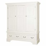 shabby chic wardrobe georgian shabby chic white painted triple 3 door 2 drawer wardrobe BQZDZYL