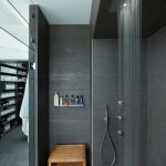 shower designs minimalist gray tile walk-in shower photo in los angeles UWNCQSD