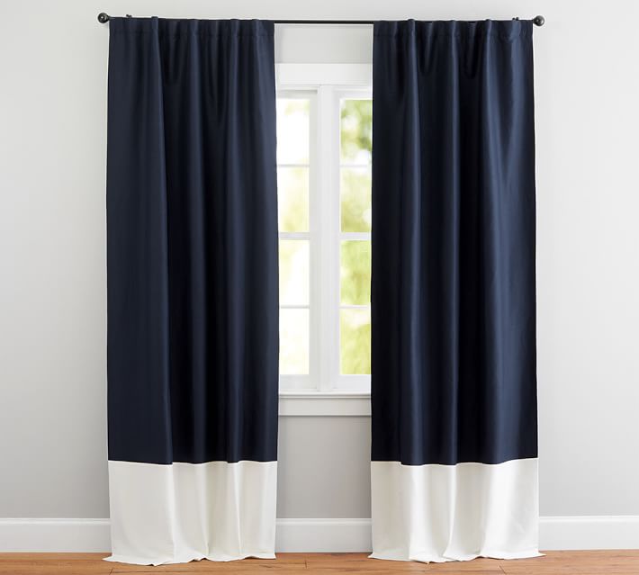 silk curtains linen silk border drape | pottery barn CRKLVVA