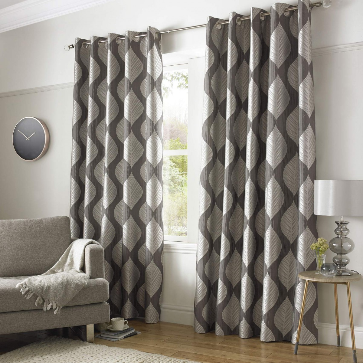 Silver Curtains Spread Silver Hues in the Room