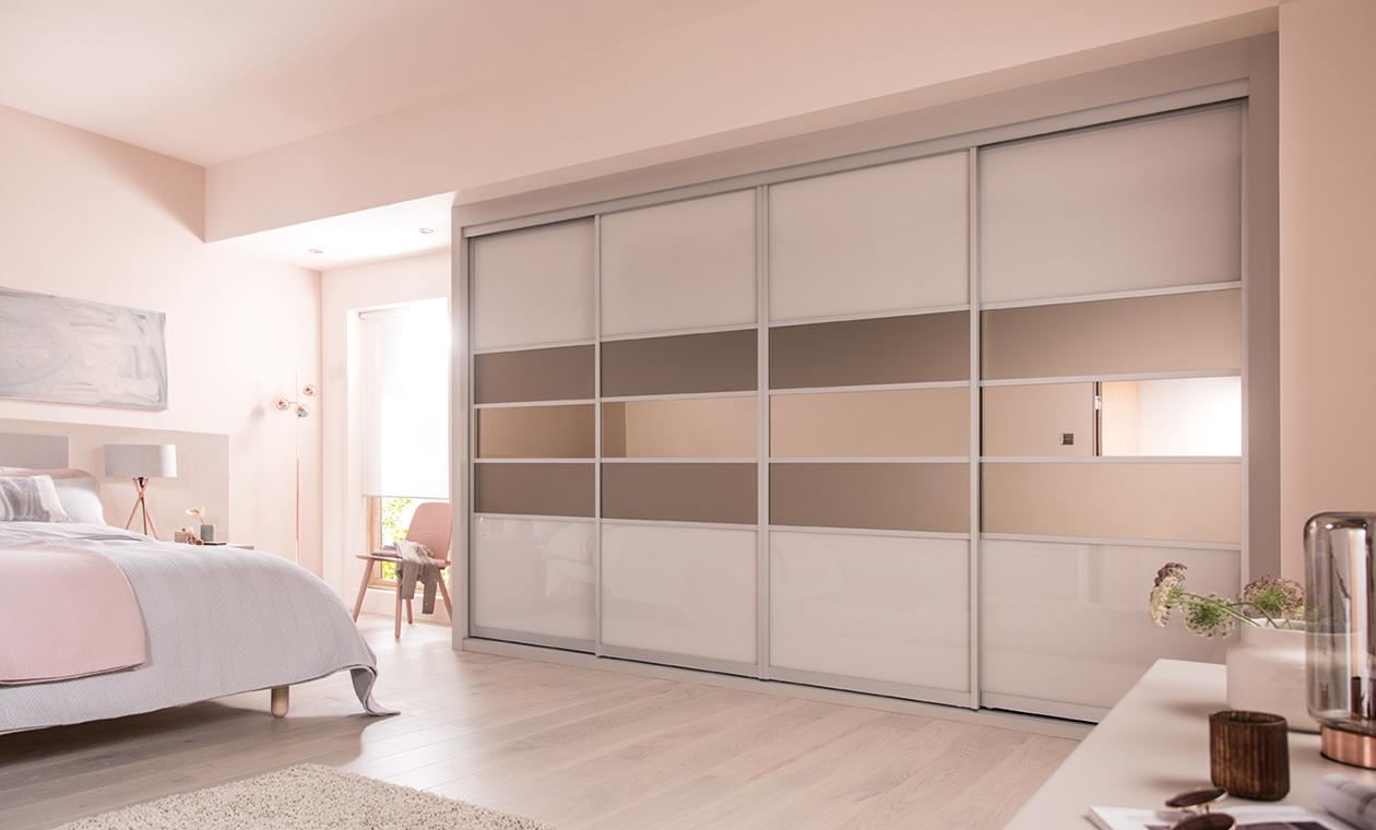 sliding door wardrobes cashmere u0026 satin bronze glass with bronze mirror QGOZWJV