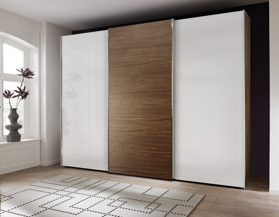 sliding wardrobes nolte attraction wood and glass sliding wardrobe QRIAUZM