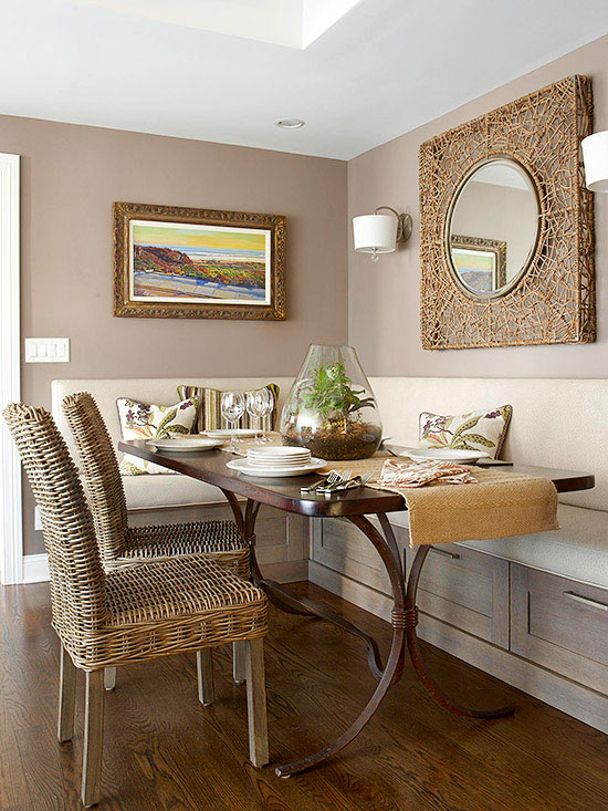 small dining room ideas neutral dining nook ZKFLZCR