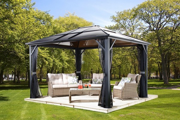 sojag meridian charcoal garden gazebo YSXZGBH