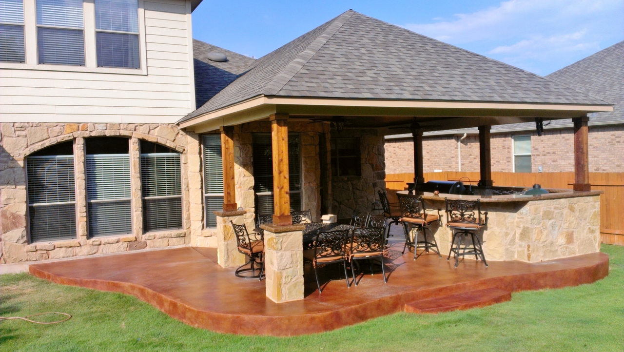 stamped concrete covered patio perfection VCGVSOP