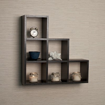 stepped six cube decorative wall shelf OCPOJKZ