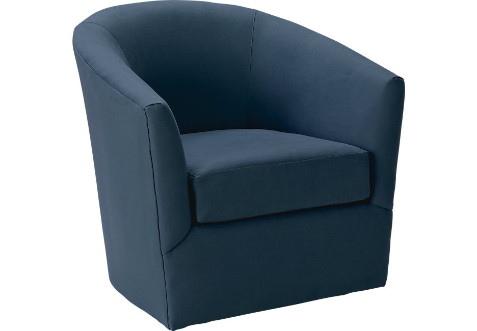 swivel chairs for living room brynn indigo swivel chair - chairs (blue) DRZRYJB