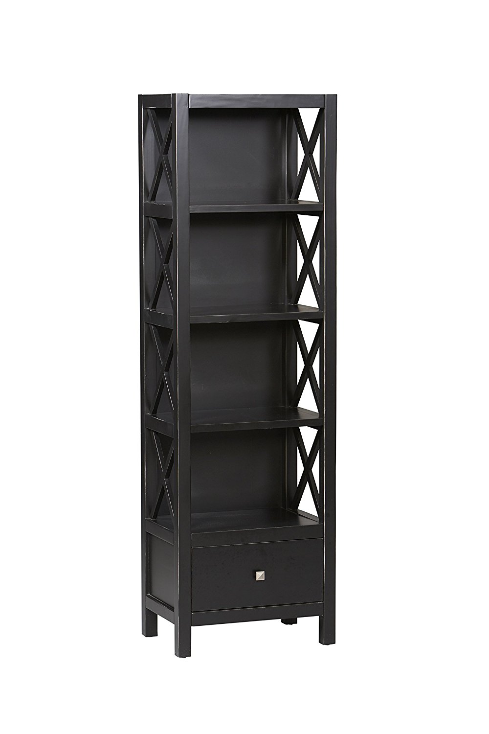 tall bookcase amazon.com: linon anna collection tall narrow 5-shelf bookcase: kitchen u0026  dining YITBFLE