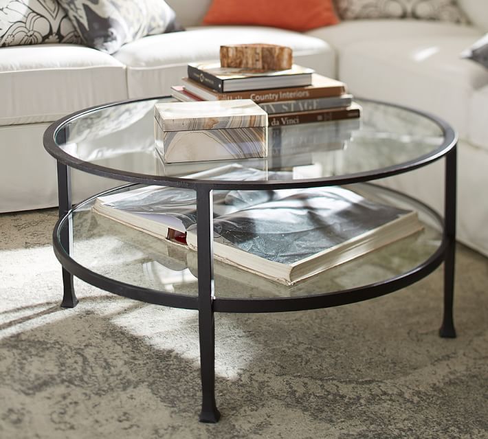 tanner round coffee table - bronze finish | pottery barn CWMGSUE