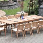 teak garden furniture 13-piece-teak-dining-set QHAYQYM