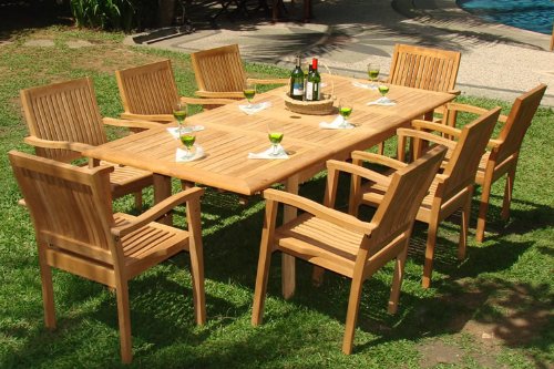 teak garden furniture 9-piece-teak-dining-set IQDMTXT