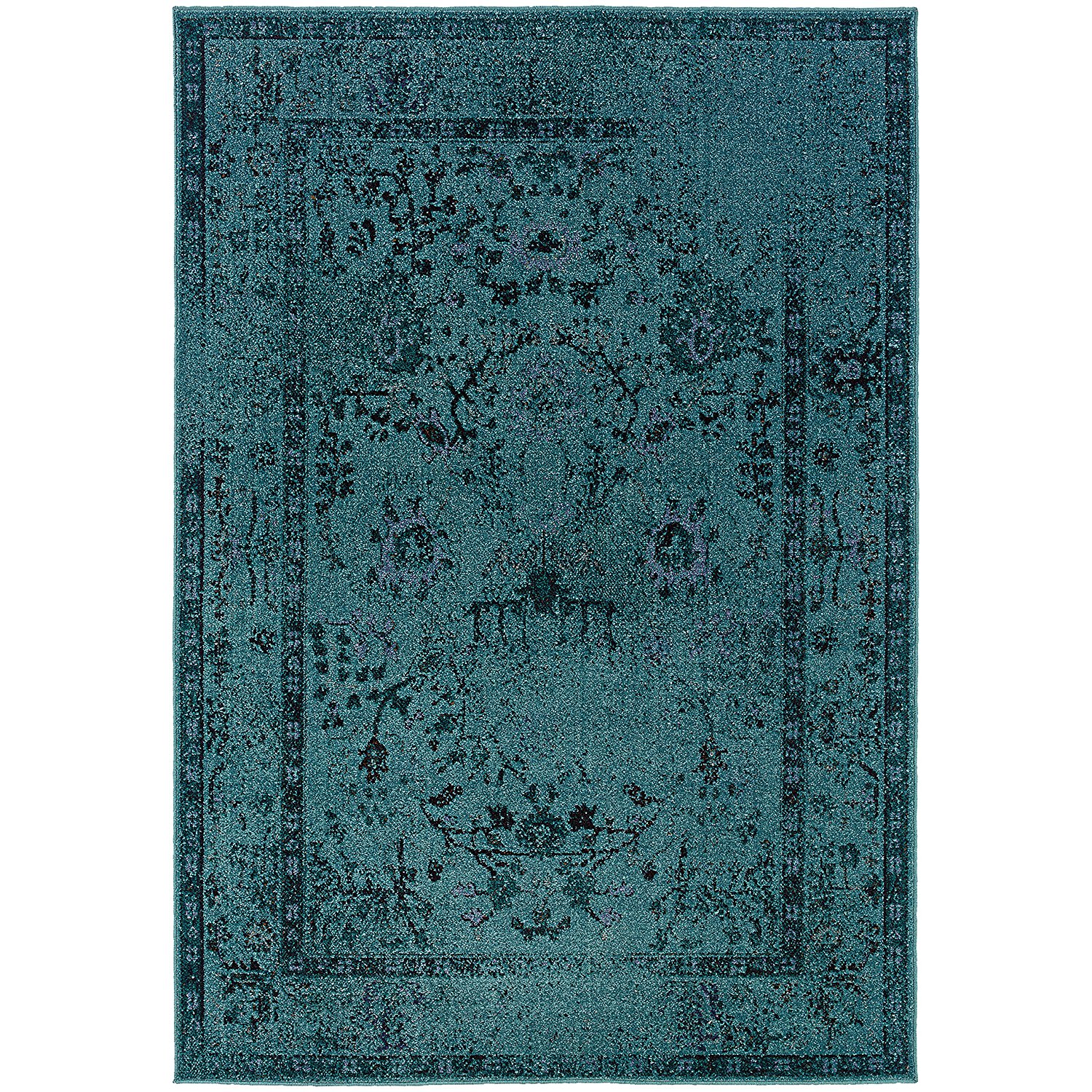 teal rugs amazon.com: oriental weavers revival 550h area rug 5u0027 3 x 7u00276 DKSPKTX