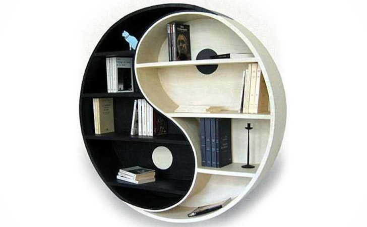 the yin yang bookshelf - cool bookshelves BKDHUZK