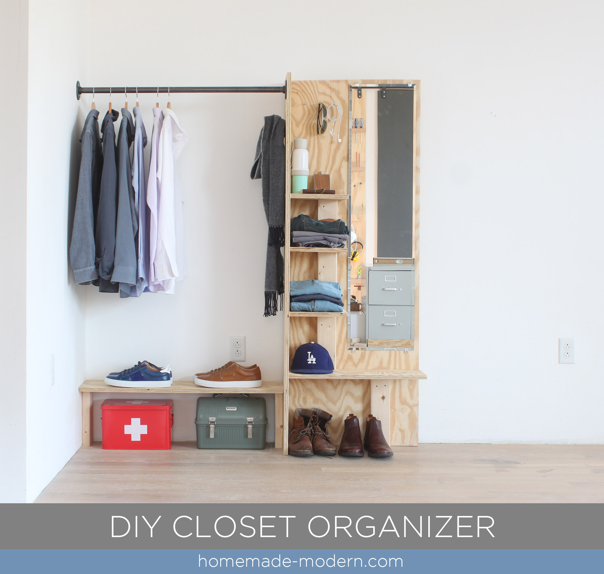 this diy closet organizer is made from materials available at home depot. CYVGCAK