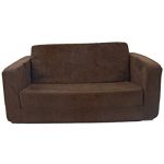 toddler sofa fun furnishings 55247 toddler flip sofa in micro suede fabric, chocolate ANUJXLE