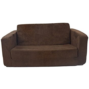 toddler sofa fun furnishings 55247 toddler flip sofa in micro suede fabric, chocolate ANUJXLE