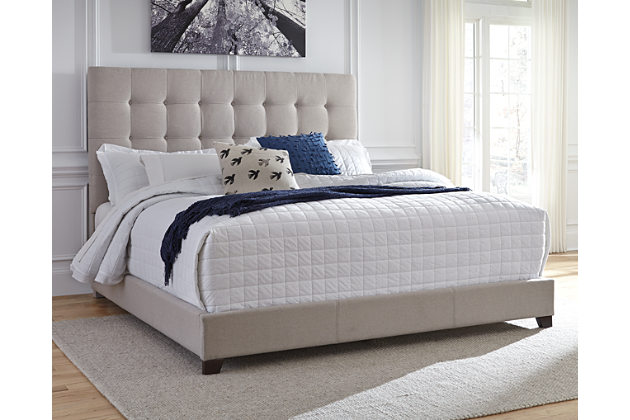 upholstered beds beige dolante queen upholstered bed view 1 SIDDUUR