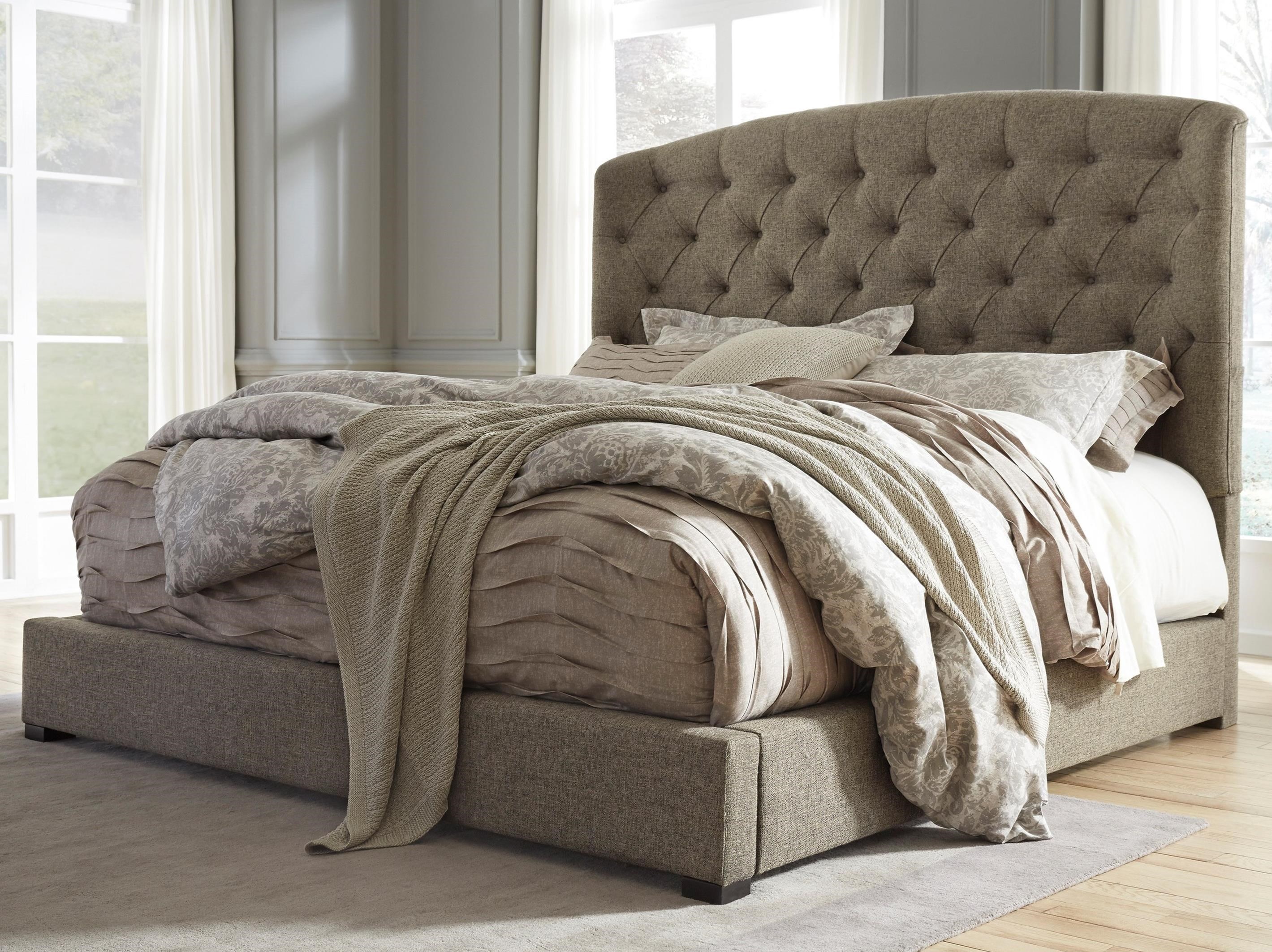 upholstered beds signature design by ashley gerlane queen upholstered bed with arched tufted  headboard TWOZBSU