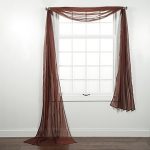 valance curtains 1 pc solid brown scarf valance soft sheer voile window panel curtain 216 NADOPFN