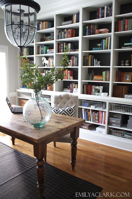 wall bookshelves love the huge wall-to-wall bookcases in this home office GRRBZDY