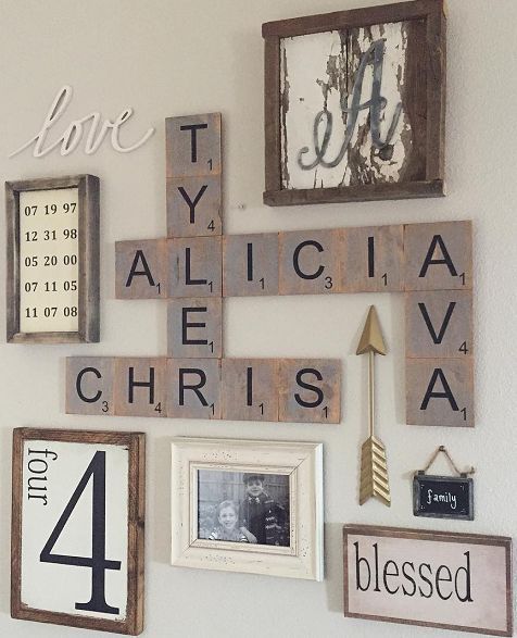 wall decor ideas family wood scrabble wall art. home decor ideascute ... XOHSXPX