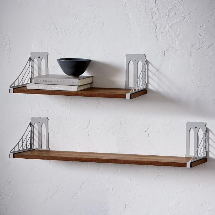 wall shelving mid-century shelving + brackets - brooklyn bridge | west elm UMGRMXU