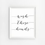 wash those hands print, bathroom quotes, bathroom printable, bathroom  decor, wall FQRTJSV