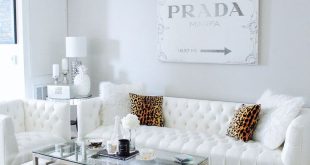 white living room with gold table/lamps cream pillows. gray living room ... STYBSQA
