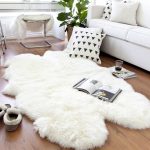 white quad sheepskin rug | 4 joined pelts PQDLJEM