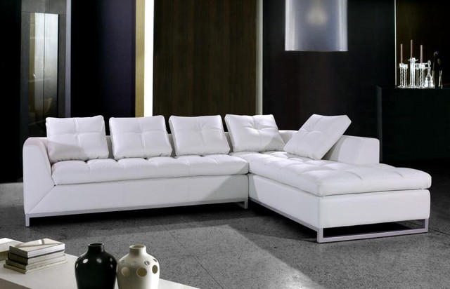 white sectional sofa white leather sectional sofa with chrome legs modern-living-room MSLNURZ