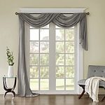 window valances image of madison park harper solid crushed sheer scarf window valance DYMJRDZ