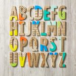 wood burn paint dipped wall letters | the land of nod HEGYXBT