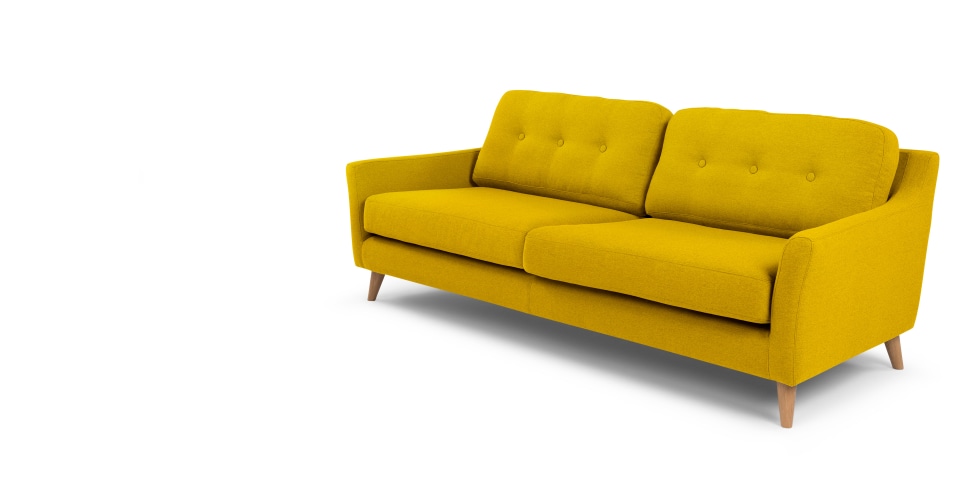 yellow sofa a 3 seater sofa, in mustard yellow XAGSKWJ