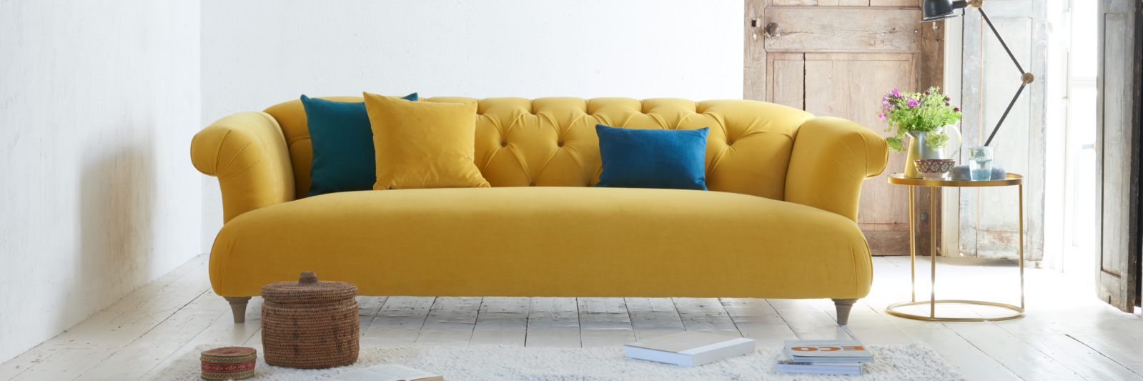 yellow sofa dixie yellow velvet sofa VFXYQEU